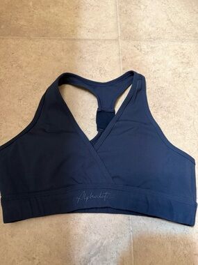Deep Navy Surface Wrap Sport Bra